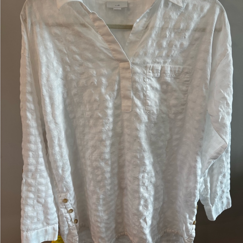 J. Jill White Textured Blouse